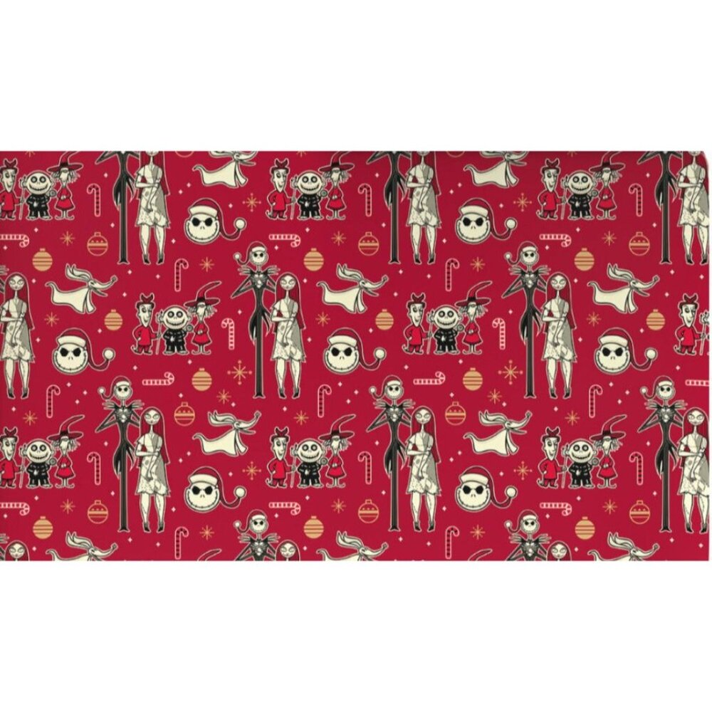 Hallmark Wrapping Paper Nightmare before Christmas Characters on Red 25 sq ft Ro